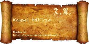 Koppel Márta névjegykártya