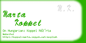 marta koppel business card